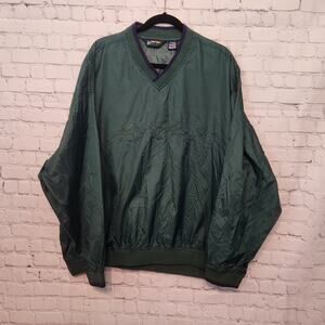 NWT Eddie Bauer Ebtek Pullover Green Embroidered Windbreaker Men's Jacket XL